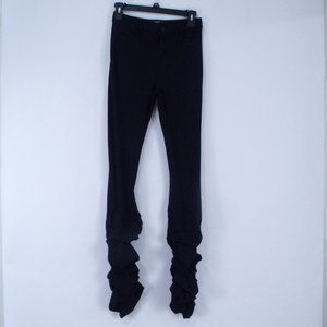 Labijou Black Ruched Skinny Jeggings Pants
